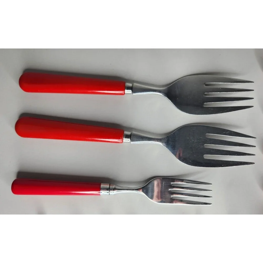 Stanley Roberts Flatware Red Spectrum Korea Stainless Cutlery Misc 19 Pc Lot